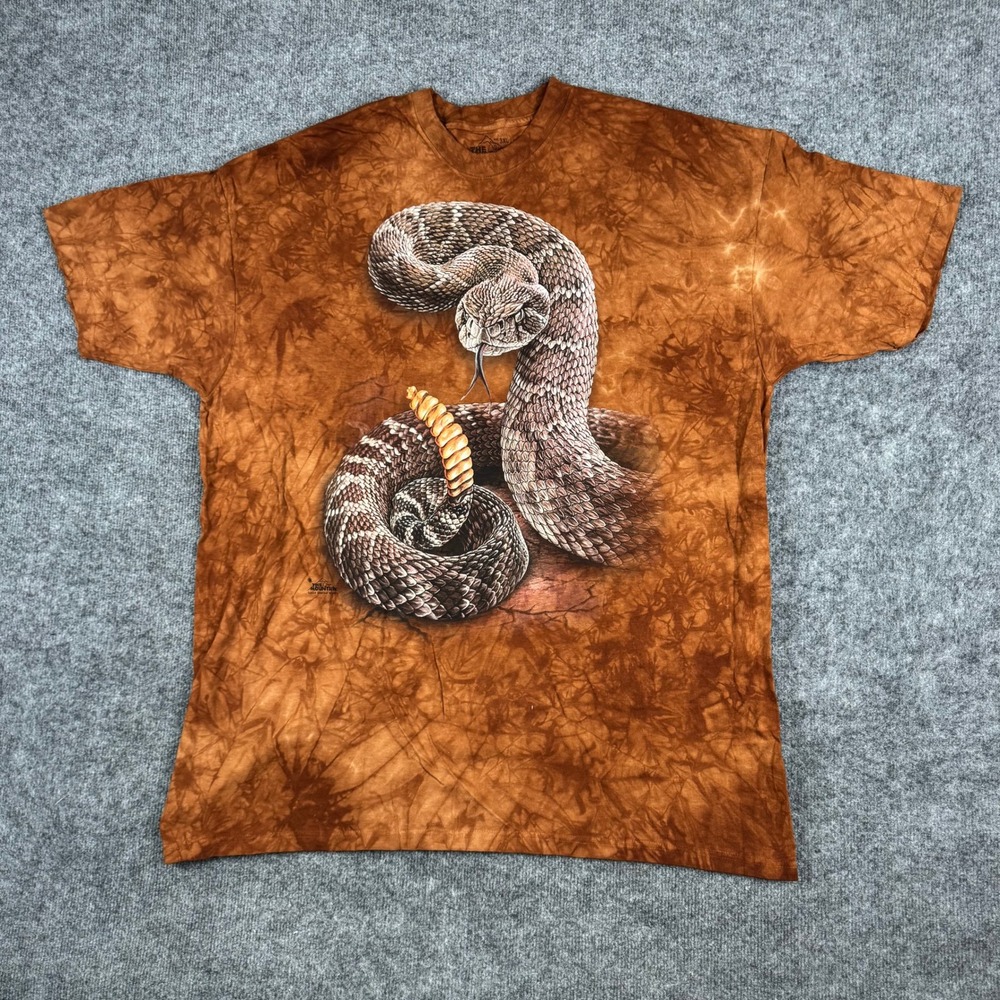 The Mountain T-shirt Mens Size 3XL Brown Tie Dye Rattlesnake Graphic Tee